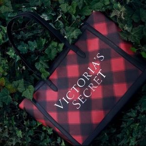 Victoria's Secret Carryall Plaid Tote Bag
